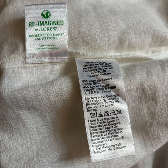 J. Crew Linen Blend Dress, Zip Front, White Size 10 - never worn - Picture 10 of 11
